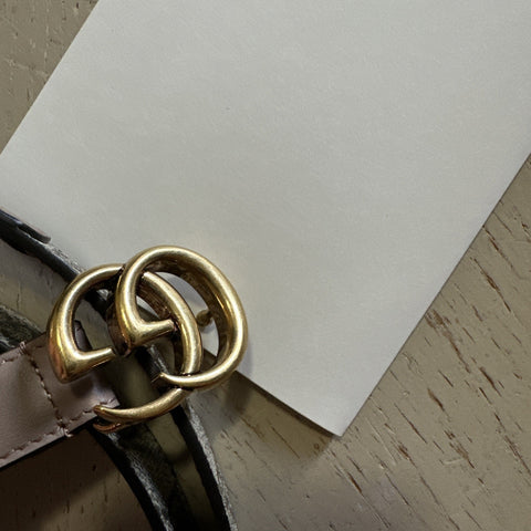 Gucci Women Leather GG Thin Width Belt Beige/Brown 110/44 409417