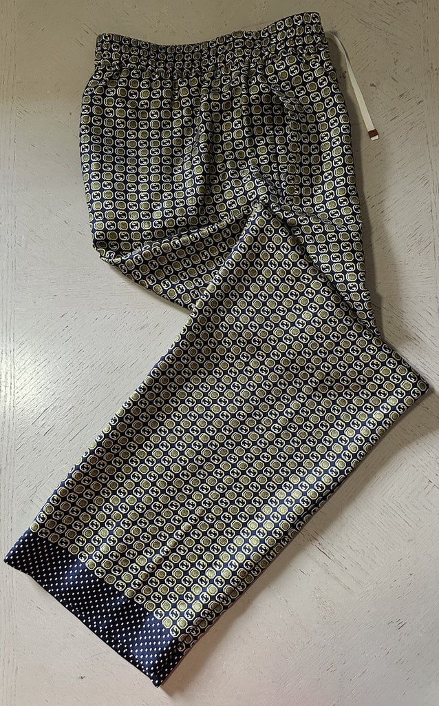 Gucci Men Drawstring Dress Pants Navy/Multi 32 US/48 Eu New $1650