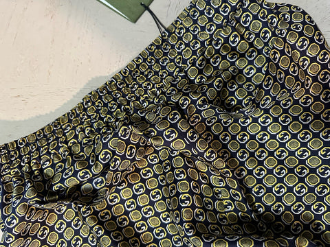 Gucci Men Drawstring Dress Pants Navy/Multi 32 US/48 Eu New $1650