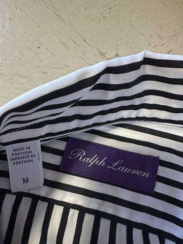 Ralph Lauren Purple Label Men Striped Cotton Long-Sleeve Shirt Black/White New