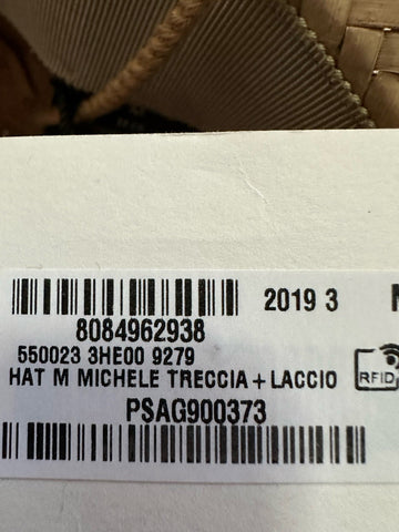 NWT $850 Cucci Men Fedora Straw Michele Treccia Hat Natural/Beige Size M Italy