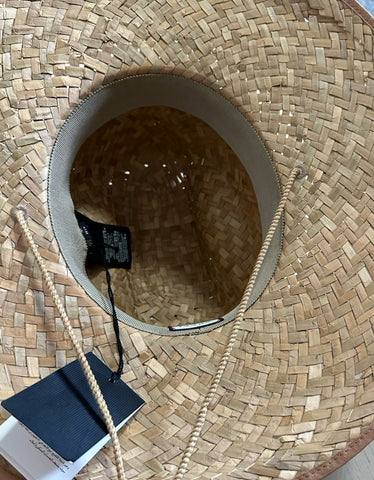 NWT $850 Cucci Men Fedora Straw Michele Treccia Hat Natural/Beige Size M Italy