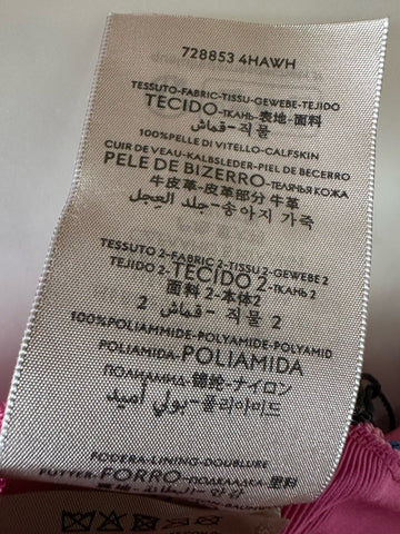 Gucci GG Logo Leather Baseball Cap hat Red/Pink Size M New 728853