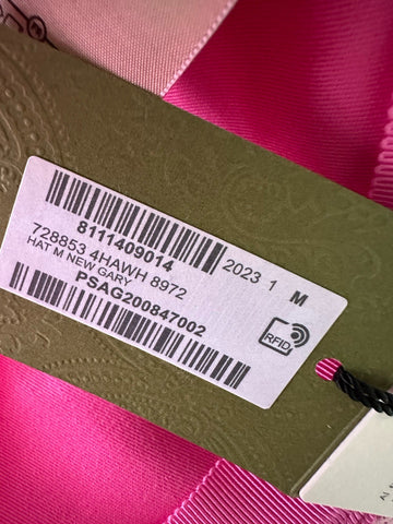 Gucci GG Logo Leather Baseball Cap hat Red/Pink Size M New 728853