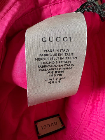 Gucci Women GG Logo Cloche Bucket Hat Pink Size S New 729470