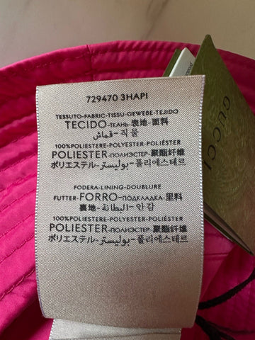 Gucci Women GG Logo Cloche Bucket Hat Pink Size S New 729470