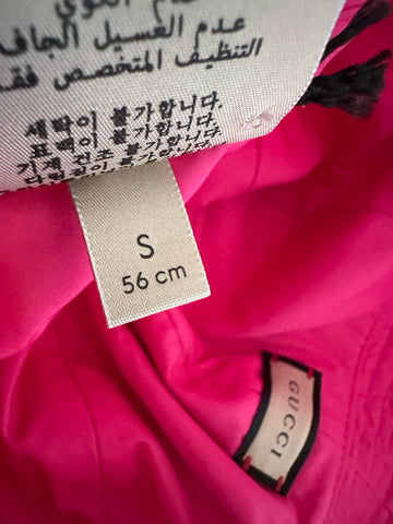 Gucci Women GG Logo Cloche Bucket Hat Pink Size S New 729470