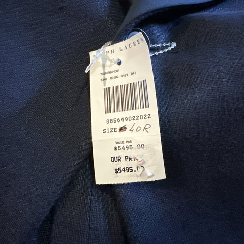 New $5495 Ralph Lauren Purple Label Men Linen Blazer Jacket Navy 40R/50R Italy