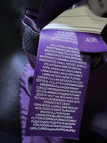 New $5495 Ralph Lauren Purple Label Men Linen Blazer Jacket Navy 40R/50R Italy