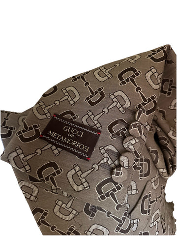 NWT $4800 Gucci Men MACRO HORSEBIT ALL OVER Jacket Blazer Beige/Brown 36 US/46 E