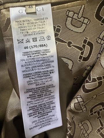 NWT $4800 Gucci Men MACRO HORSEBIT ALL OVER Jacket Blazer Beige/Brown 36 US/46 E