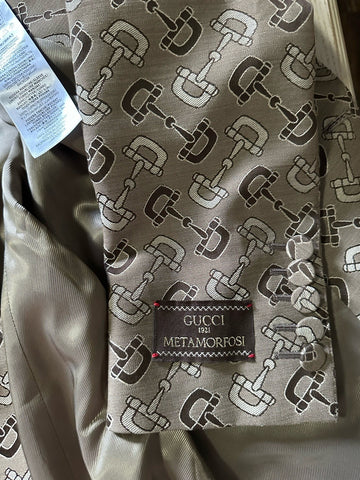 NWT $4800 Gucci Men MACRO HORSEBIT ALL OVER Jacket Blazer Beige/Brown 36 US/46 E