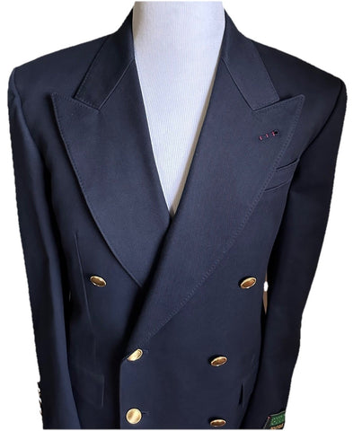 Gucci Men Double Breasted Jacket Blazer Caspian/Blue 40 US/50 Eu New $4100