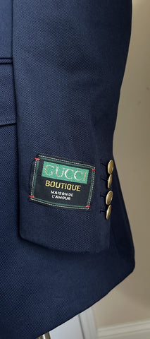 Gucci Men Double Breasted Jacket Blazer Caspian/Blue 40 US/50 Eu New $4100