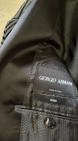 NWT $3395 Giorgio Armani Men Velvet Jacket Blazer Black/Gray 42 US/52 Eu Italy