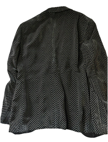 NWT $3395 Giorgio Armani Men Velvet Jacket Blazer Black/Gray 42 US/52 Eu Italy
