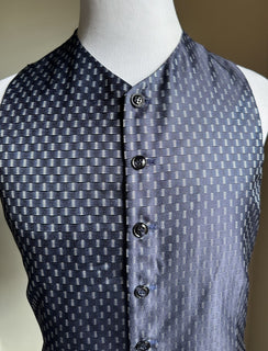 New $1695 Giorgio Armani Men Silk Gilet Vest Blue 40 US ( 50 Eu ) Italy