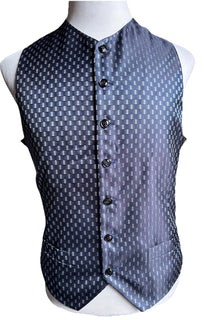 New $1695 Giorgio Armani Men Silk Gilet Vest Blue 40 US ( 50 Eu ) Italy