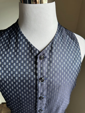 New $1695 Giorgio Armani Men Silk Gilet Vest Blue 40 US ( 50 Eu ) Italy