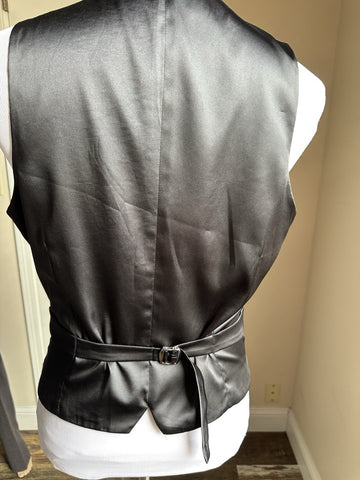 New $1695 Giorgio Armani Men Silk Gilet Vest Blue 40 US ( 50 Eu ) Italy