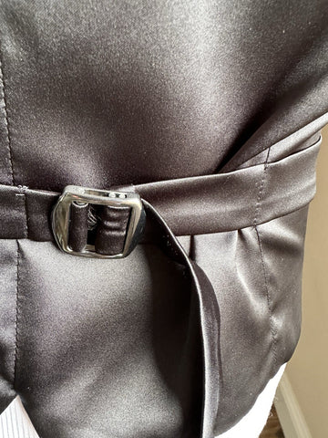 New $1695 Giorgio Armani Men Silk Gilet Vest Blue 40 US ( 50 Eu ) Italy