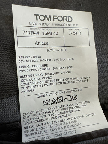 NWT $4720 TOM FORD Men Sport Coat Jacket Blazer DK Gray 44 US/54 Eu Italy