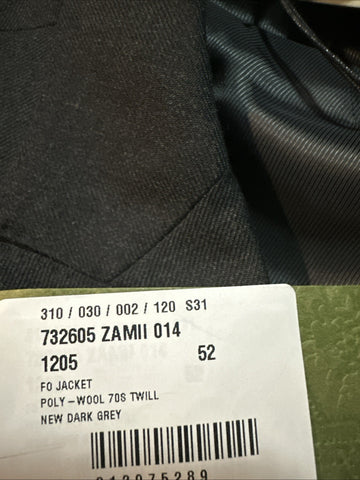 Gucci Men Double Breasted Sport Coat Blazer DK Gray 42 US/52 Eu NWT $2980
