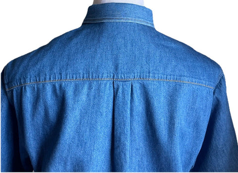 Gucci Men Eco WSH Org Denim Button Down Shirt Blue 48 Eu/M New $1650