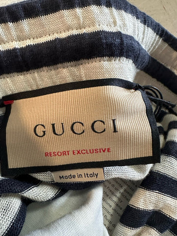 Gucci Mens Drawstring Linen Resort Executive Short Pants Navy/Milk XXL New $1250