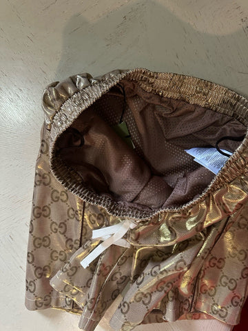 Gucci Mens Drawstring GG Print Short Pants Camel M New $1850