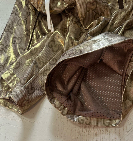 Gucci Mens Drawstring GG Print Short Pants Camel M New $1850