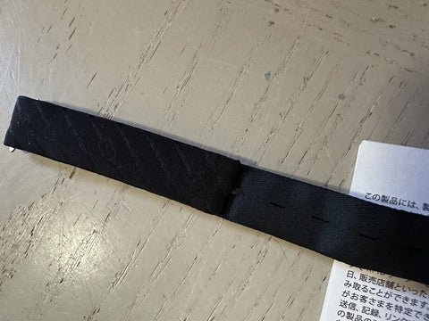 New Gucci Silk GG Print Skinny Bow Tie Black Made in Italy