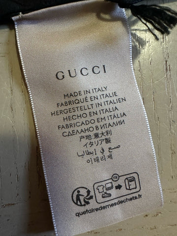 New Gucci Silk GG Print Skinny Bow Tie Black Made in Italy