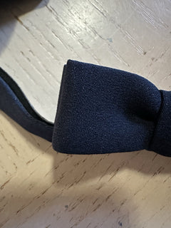 New Gucci Silk Skinny Bow Tie Navy Made in Italy