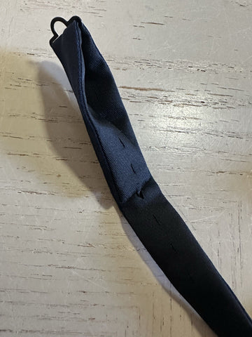 New Gucci Silk Skinny Bow Tie Navy Made in Italy