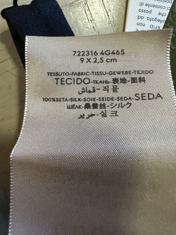 New Gucci Silk Skinny Bow Tie Navy Made in Italy