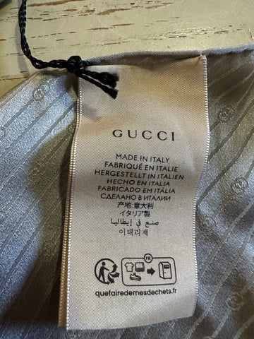 Gucci Silk GG Monogram Pocket Square Gray/Silver One Size