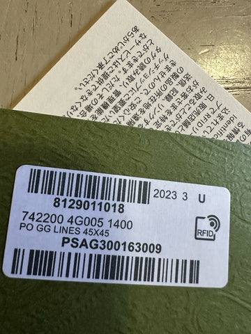 Gucci Silk GG Monogram Pocket Square Gray/Silver One Size