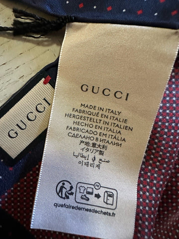 Gucci Silk GG Monogram Pocket Square Blue/Burgundy One Size