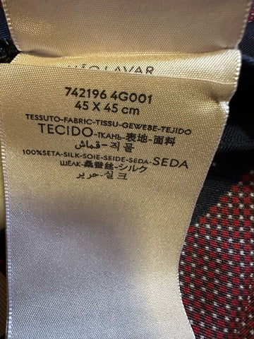 Gucci Silk GG Monogram Pocket Square Blue/Burgundy One Size