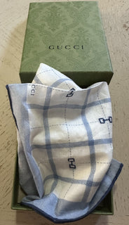 Gucci  Pocket Square White/Blue One Size