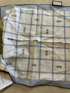 Gucci  Pocket Square White/Blue One Size