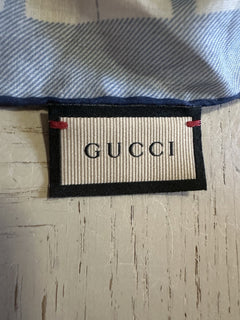 Gucci  Pocket Square White/Blue One Size