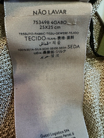 Gucci Silk GG Monogram Pocket Square Beige One Size