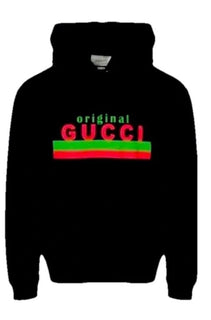 Gucci Men ORIGINAL LOGO PRINTED Hoodie Pullover Sweater Black Size S New $1350