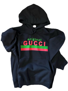 Gucci Men ORIGINAL LOGO PRINTED Hoodie Pullover Sweater Black Size S New $1350