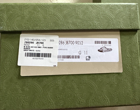 NIB Gucci Mens Rubber Sandal Shoes White/Red/Green 12 US/11 UK 780286