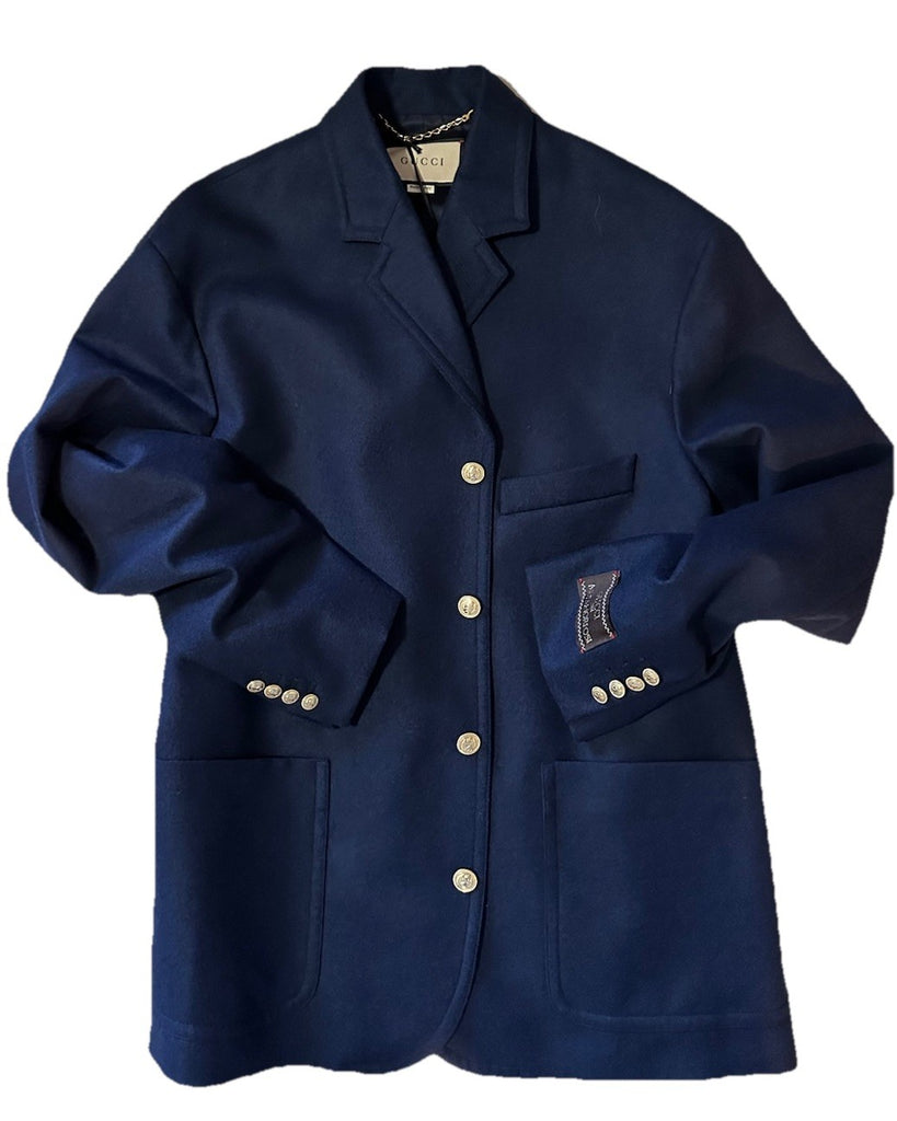 NWT $2980 Gucci Men Oversized Sport Coat Blazer Color Blue 42 US/52 Eu