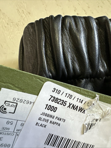 New $4700 Gucci Men Leather Jogging Pants Black Size 50 Eu/34 US 738235