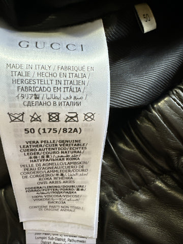 New $4700 Gucci Men Leather Jogging Pants Black Size 50 Eu/34 US 738235